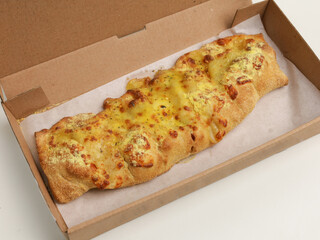 Cheese Pizza, whole and sliced, on white background