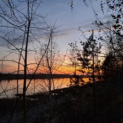 sunset on the lake