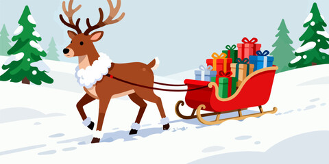 santa claus with reindeer © chenchen