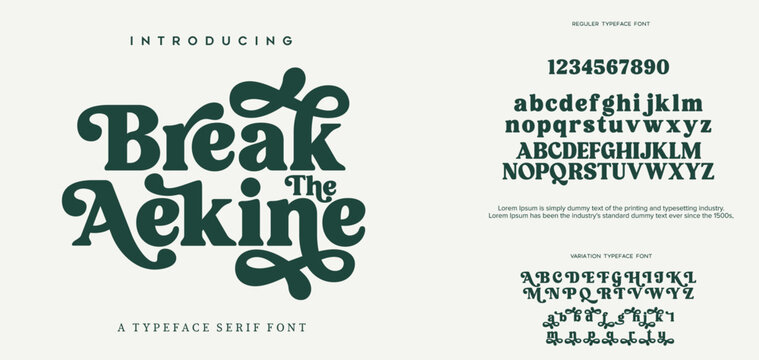 Break the Aekine  luxury elegant typography vintage serif font wedding invitation logo music fashion property 