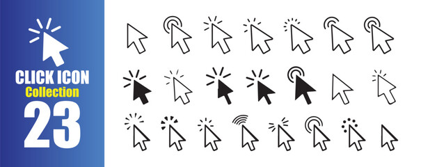 Click Cursor Icon Collection. Mouse Pointer Click Symbols Vector Set