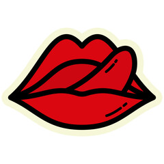 Lips Sticker Icon Beauty and Fashion Vector for Makeup and Love Designs