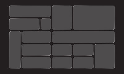 Transparent modern liquid bento grid glass frame effect UI panel template design. Web interfaces transparent surface UI UX design.