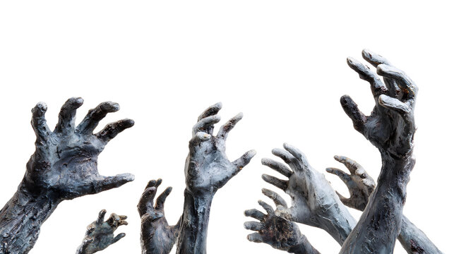 Zombie Hands Reaching Up A Horror Concept.