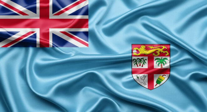 Fiji National Flag Beautifully Waving Fabric - Powered by Adobe