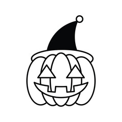 Halloween Pumpkin icon vector illustrations on white background.