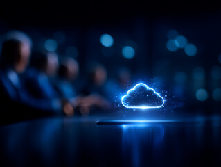 Cloud technology solutions showcased business meeting, highlighting innovation and collaboration