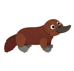 Platypus. Vector character on a white background.