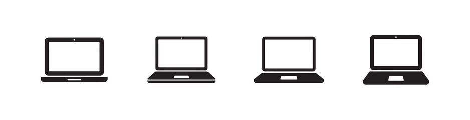Laptop icons set, Laptop different style, Laptop vector icon collection, Vector illustration EPS 10.