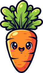 Cartoon Illustration of a Cute Carrot