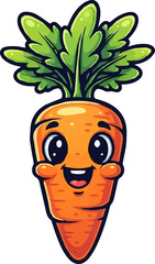 Illustration of an Animated Carrot Character
