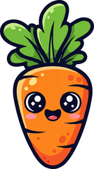 Illustration of a Cute Cartoon Carrot