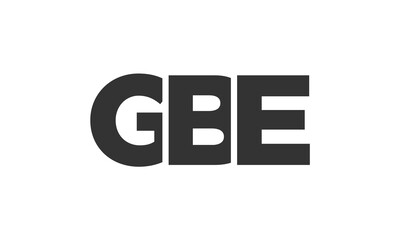 GBE logo design template with strong and modern bold text. Initial based vector logotype featuring simple and minimal typography. Trendy company identity.