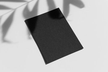 Black flyer, postcard, invitation mockup, shadow overlay, 5x7 ratio