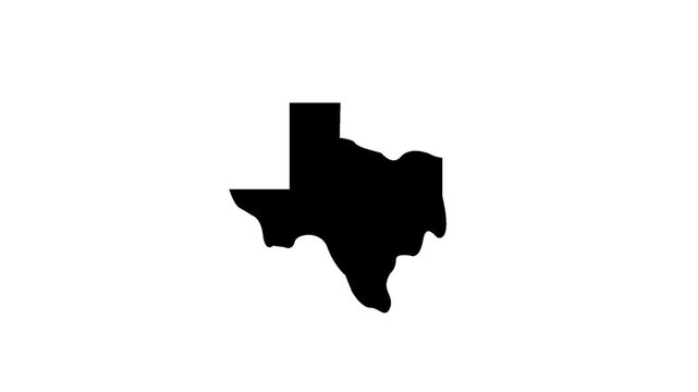 Texas map icon looping isolated on motion background.
