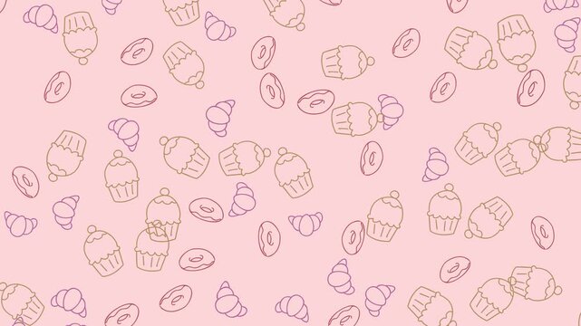 pastry pink pattern background video