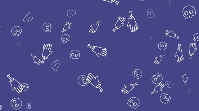 skull ghost Halloween pattern background video