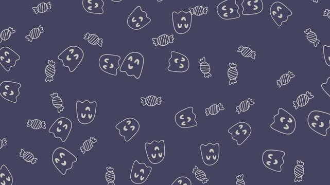 ghost candy Halloween pattern background video