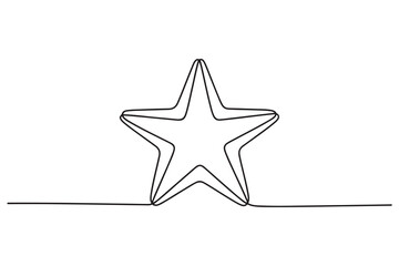 Obraz premium Continuous one line drawing of star minimalist outline vector illustration 