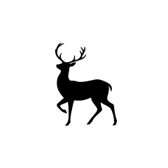 elegant silhouette of a majestic deer with antlers