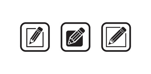 Pencil icon set, Pencil icon, sign up icon. Business concept note edit pictogram, Vector illustration EPS 10.