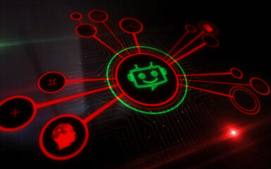 Chatbot artificial intelligence symbol digital concept 3d illustration
