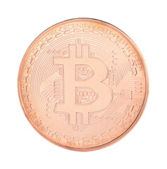 Bitcoin - BTC cryptocurrency coin isolated on a transparent background