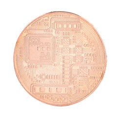 Bitcoin - BTC cryptocurrency coin isolated on a transparent background