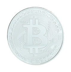 Bitcoin - BTC cryptocurrency coin isolated on a transparent background