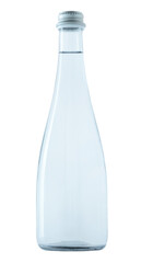 Glass bottle of fresh water, isolated on a transparent background