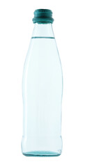 Glass bottle of fresh water, isolated on a transparent background