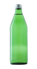 Glass bottle of fresh water, isolated on a transparent background
