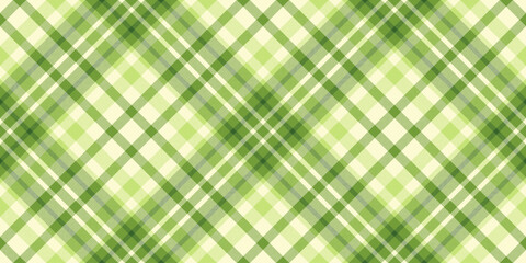 Tissue vector background texture, 1940s plaid check pattern. Graphical textile seamless fabric tartan in green and light goldenrod yellow colors.