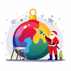 Artistic Santa Claus Painting Colorful Abstract Christmas Ornament