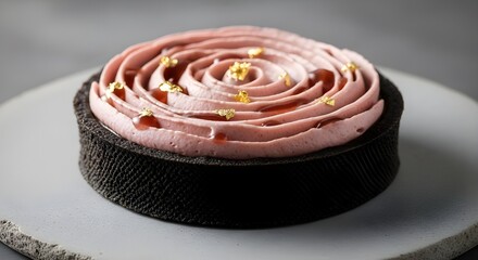 Black Sesame Tart with Red Bean Cream