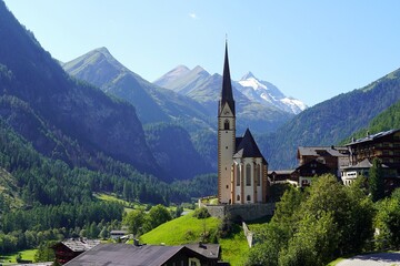 Blick Auf Heiligenblut Groglockner