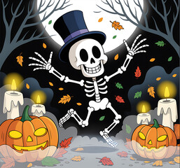 Skeleton post design Images, Skeleton Social Template, Haunting Skeleton Sticker, Playful dancing skeletons halloween party , Happy Halloween Skeleton Images, Halloween Skeleton Skull Ghost