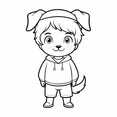 Child pretending to be a dog in a playful and imaginative design