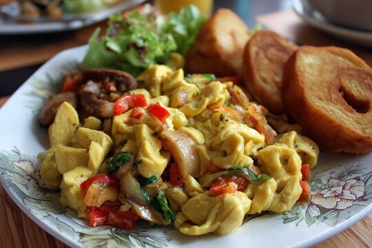 Ackee Delight: Traditional Jamaican Breakfast with Salted Cod and Vibrant Fruits