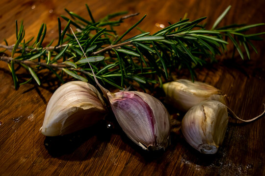 garlic and rosemary