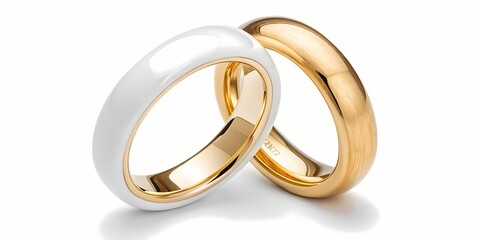 two gold wedding rings
