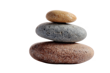 Balanced stones stacked for tranquility and peace. isolated on a transparent background.
