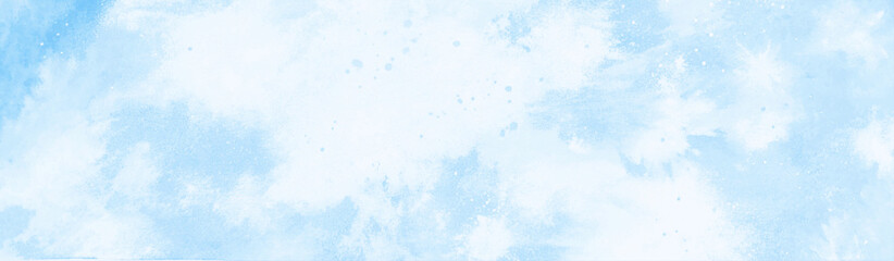 Bright painted sky blue watercolor background. Watercolor sky background pastel blue clouds. beautiful blue and white texture background.  Soft subtle gradient, soft focus , sky, gradient.  