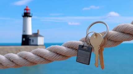 Rope securely holds a large collection of keys many metallic keys are clustered on strong braided rope