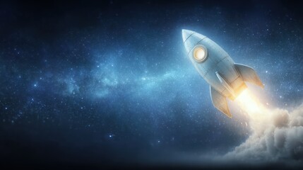 Rocket soars through clouds on its upward journey rocket climbs powerfully enveloped by dense cloud layers