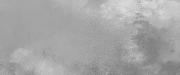 White watercolor background painting with cloudy distressed texture and marbled grunge, Smeared gray aquarelle painted paper textured canvas for design, vintage card, Grey watercolor banner.
