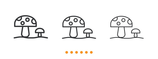 Mushroom Forest icon. Thin line icon vector