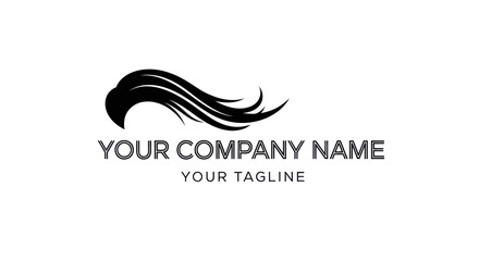 Fototapeta premium Elegant flowing hair logo design for beauty salon and hair styling services.