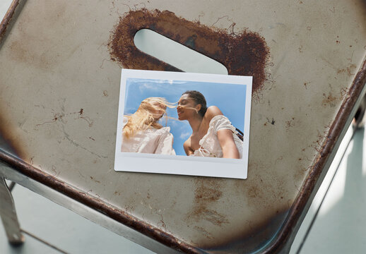 Mockup Of Customizable Instant Camera Print
