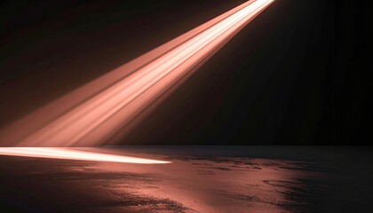 Rose gold diagonal beam of light, cinematic luxury background